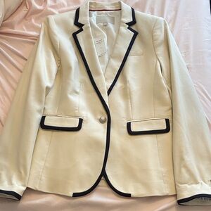 Banana Republic Cream Blazer with Black Trim